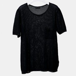 Costume National Men's Black Mesh Tee